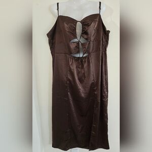 H&M Divided Chocolate Satin Dress